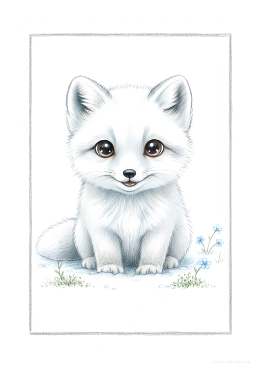 Pequeño Zorro Blanco - Lamina artística