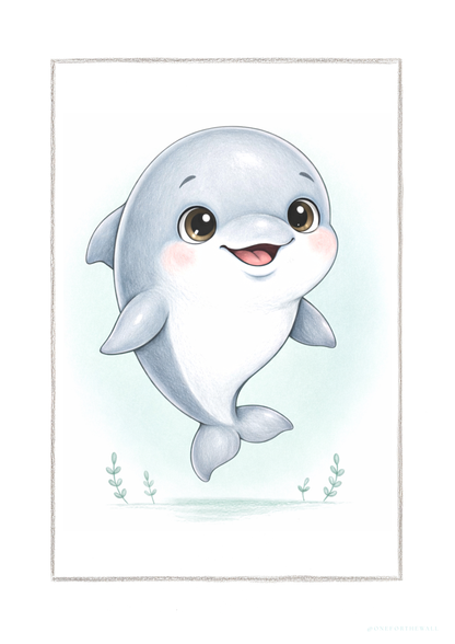 Little Dolphin - Art Print