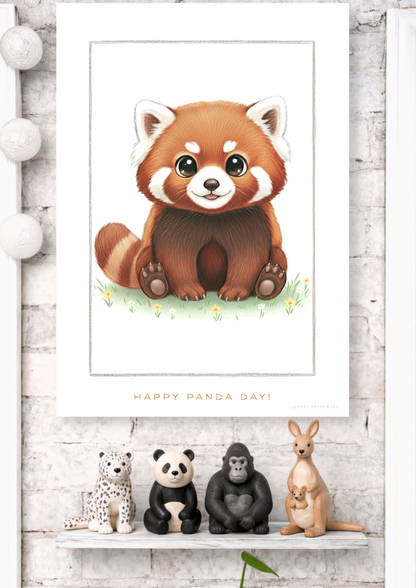 El panda rojo pequeño - Lámina artística