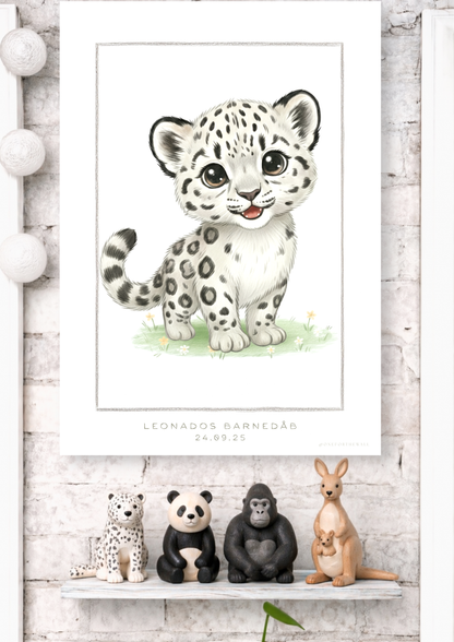 Little Snow Leopard - Art Print